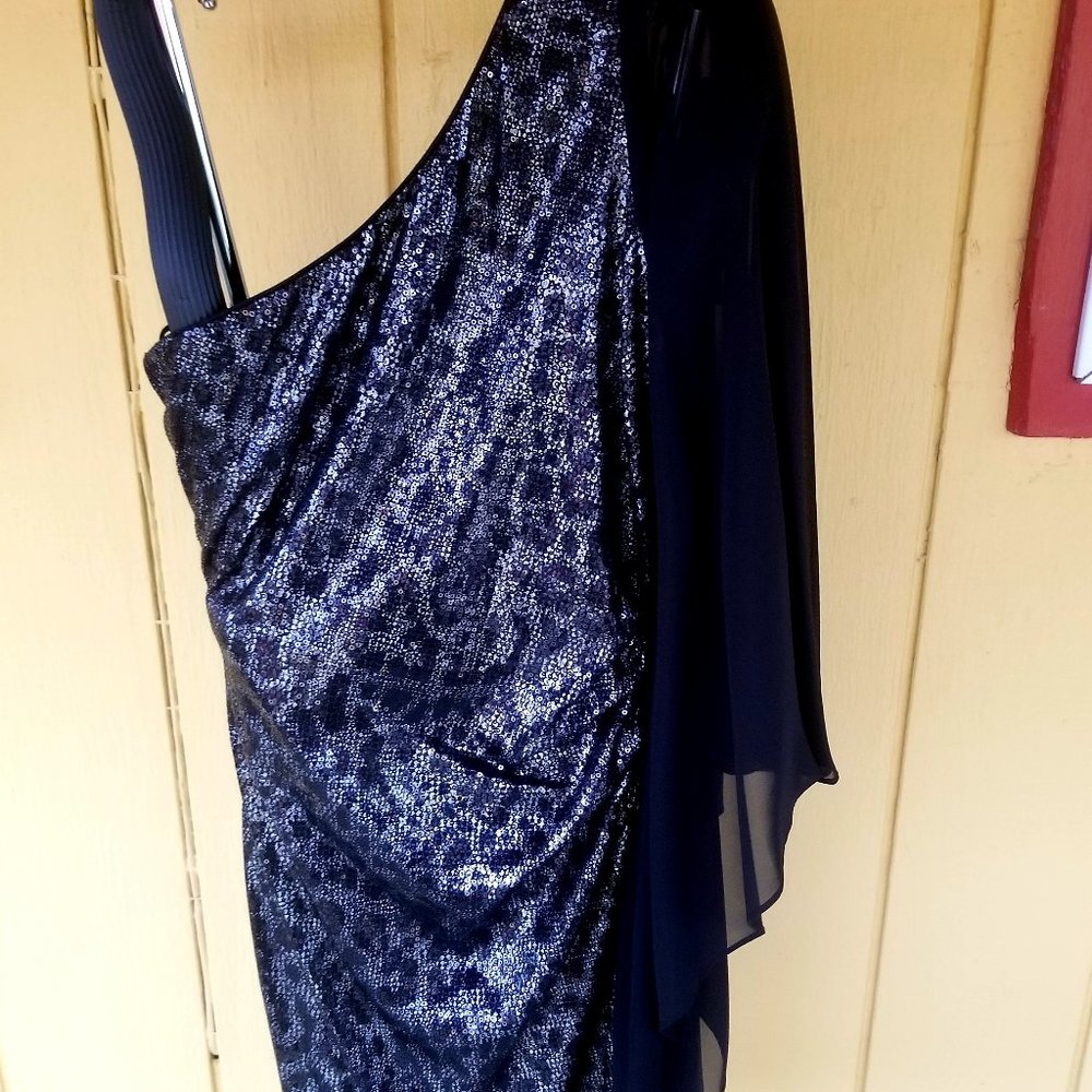 BLACK AND SILVER SEQUENCE PARTY DRESS